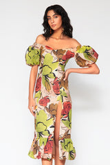 Gabriela Botanical Midi Dress