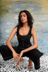 Leslie Denim Bustier Top