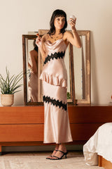 Vicky Silk Satin Lace Dress