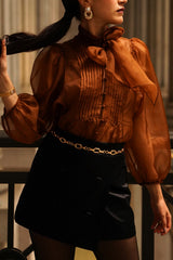 Dolores Silk Organza Bow Blouse
