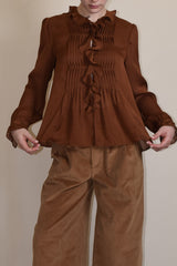 Carmen Silk Pintuck Blouse