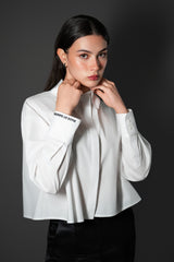 Embroidered White Button Down Shirt