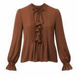 Carmen Silk Pintuck Blouse