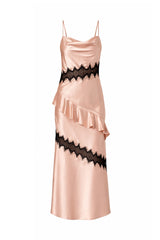 Vicky Silk Satin Lace Dress