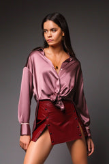 Daisy Front Tie Silk Blouse