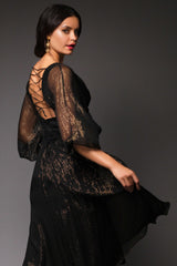 Paula Metallic Chiffon Dress