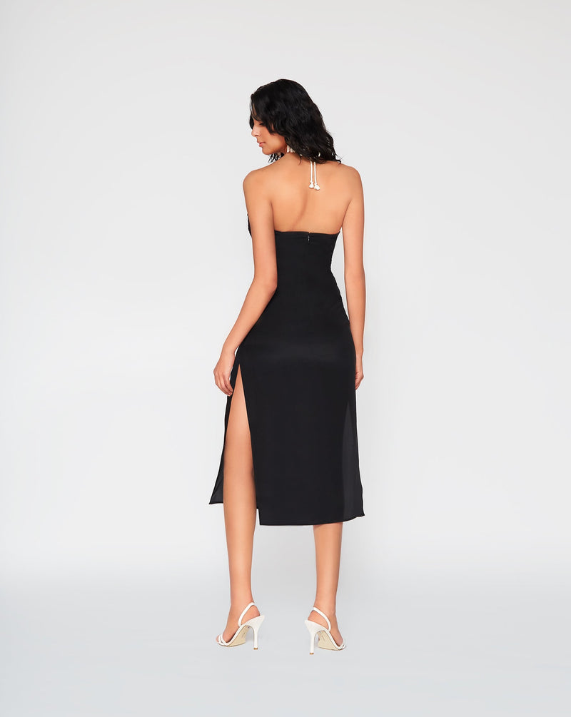 Cate Ruched Halter Dress
