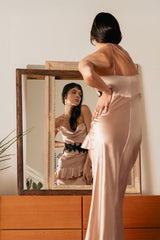 Vicky Silk Satin Lace Dress