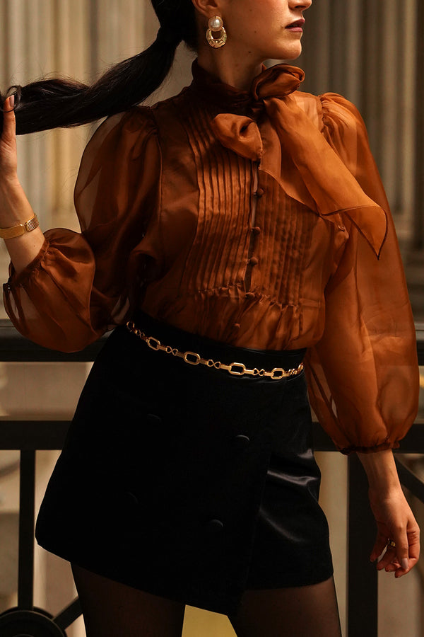 Dolores Silk Organza Bow Blouse