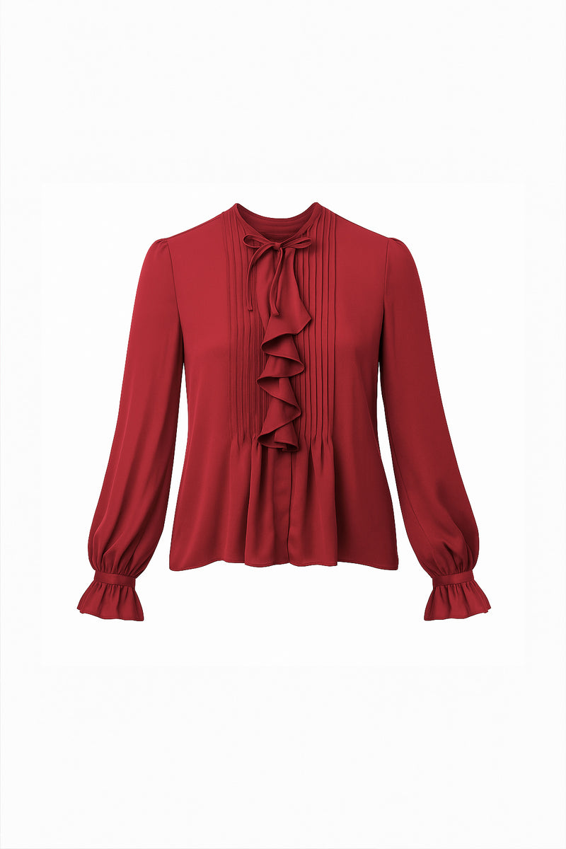 Carmen Silk Pintuck Blouse