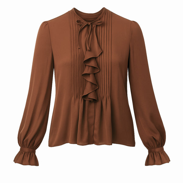 Carmen Silk Pintuck Blouse
