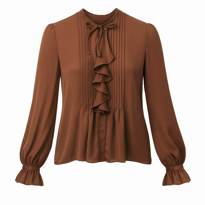 Carmen Silk Pintuck Blouse