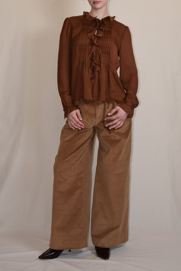 Carmen Silk Pintuck Blouse