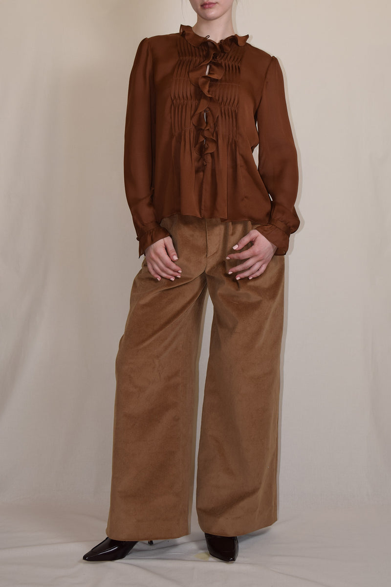 Carmen Silk Pintuck Blouse
